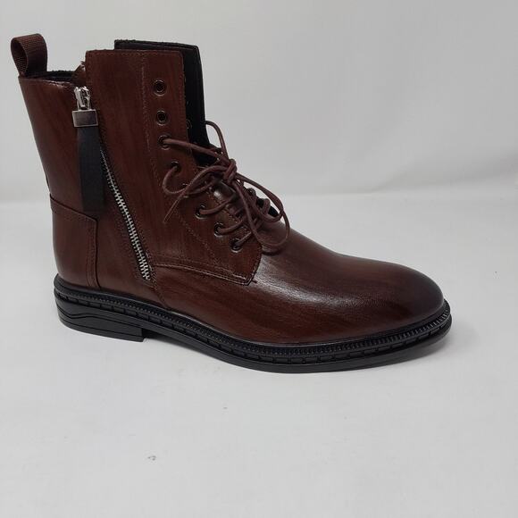 Mens Brown Boots Side Zip Lace Up Ankle Boots EU 46 US 12 main image 5